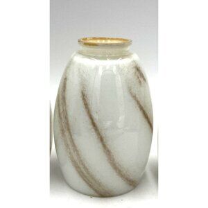 Vintage 1970s Glass Pendant Light Shade Brown Drizzle Swirls Westinghouse